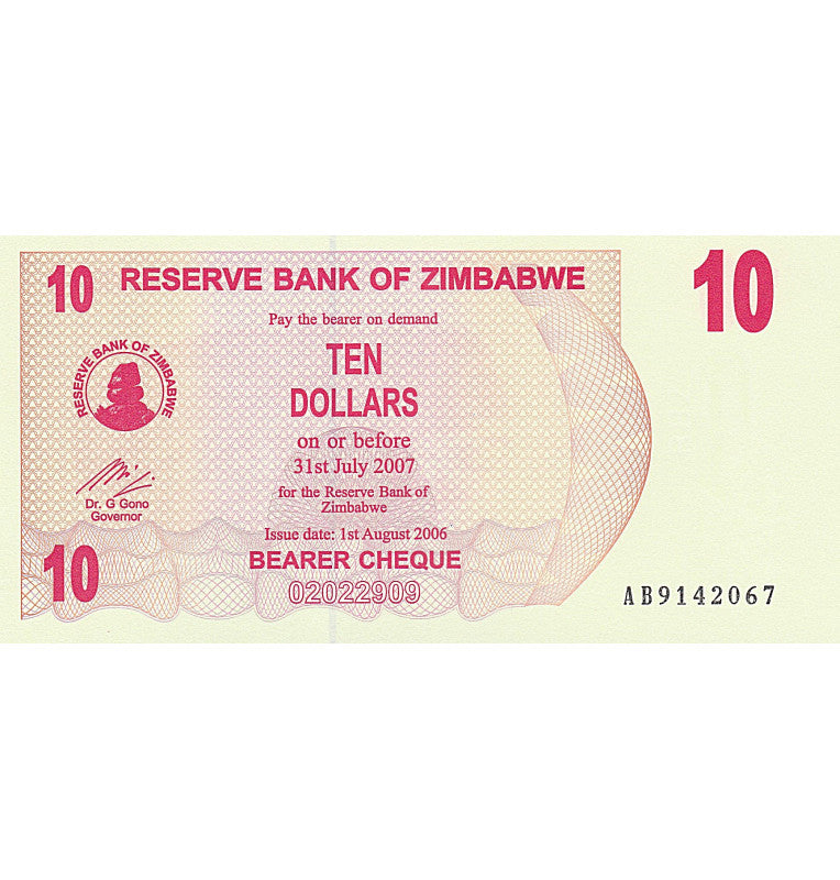 Zimbabwe 10 Dollars 2006 Pick 39